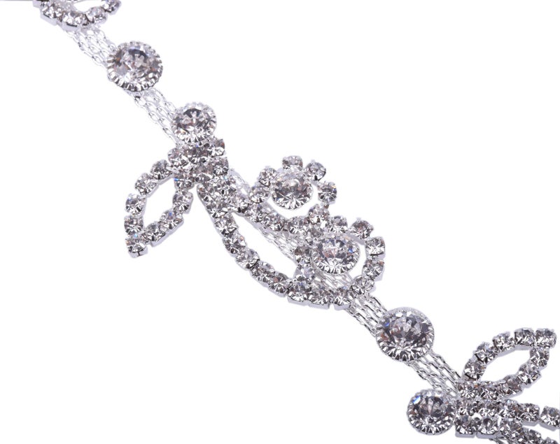KAOYOO 1 Yard Flower Shaped Crystal Rhinestone Chain Trim for Sewing Craft,Clothing,DIY,Bridal Bouquet Embellishments - Image 4
